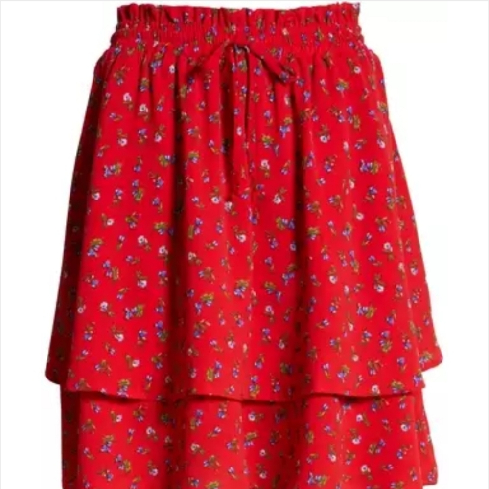 Gibson Tiered Mini Skirt Curvy size XL GIBSONLOOK Ruffle Spanish Style